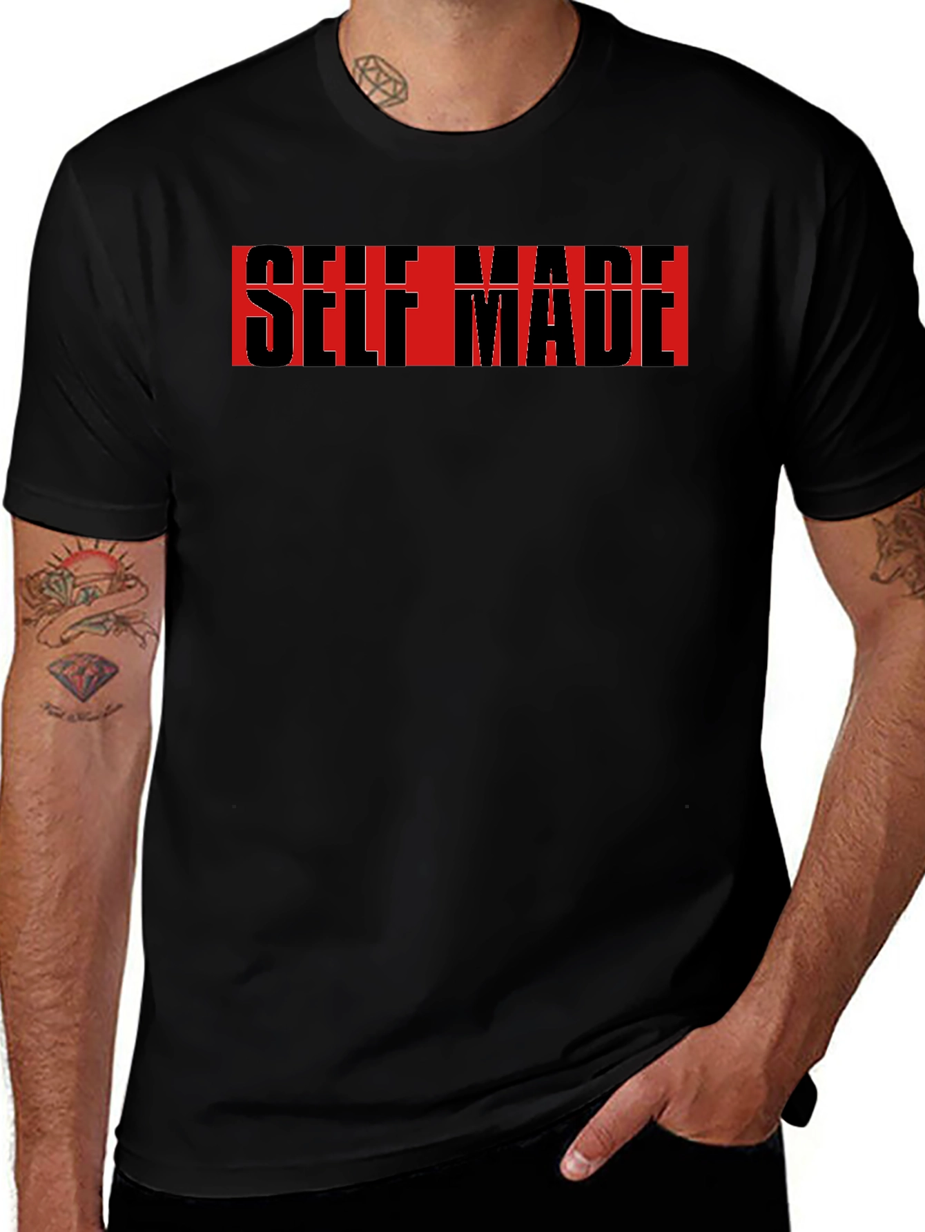 Self Made Black Graphic T-Shirt