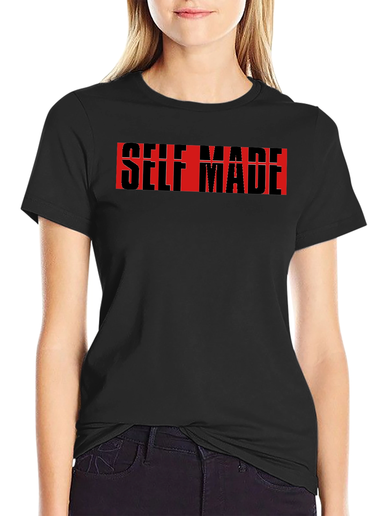 Self Made Black Graphic T-Shirt