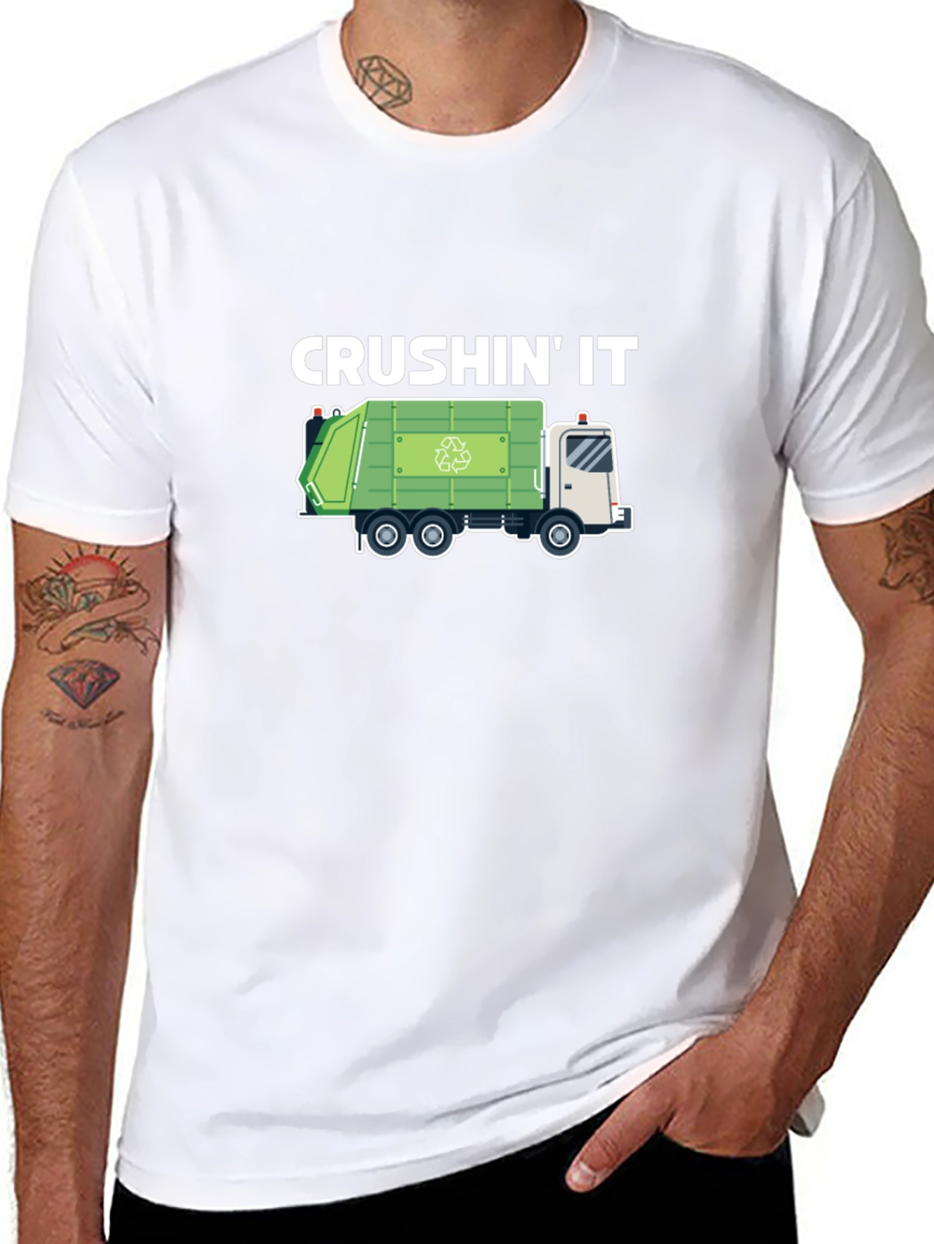 Crushin It Garbage Truck Graphic T-Shirt