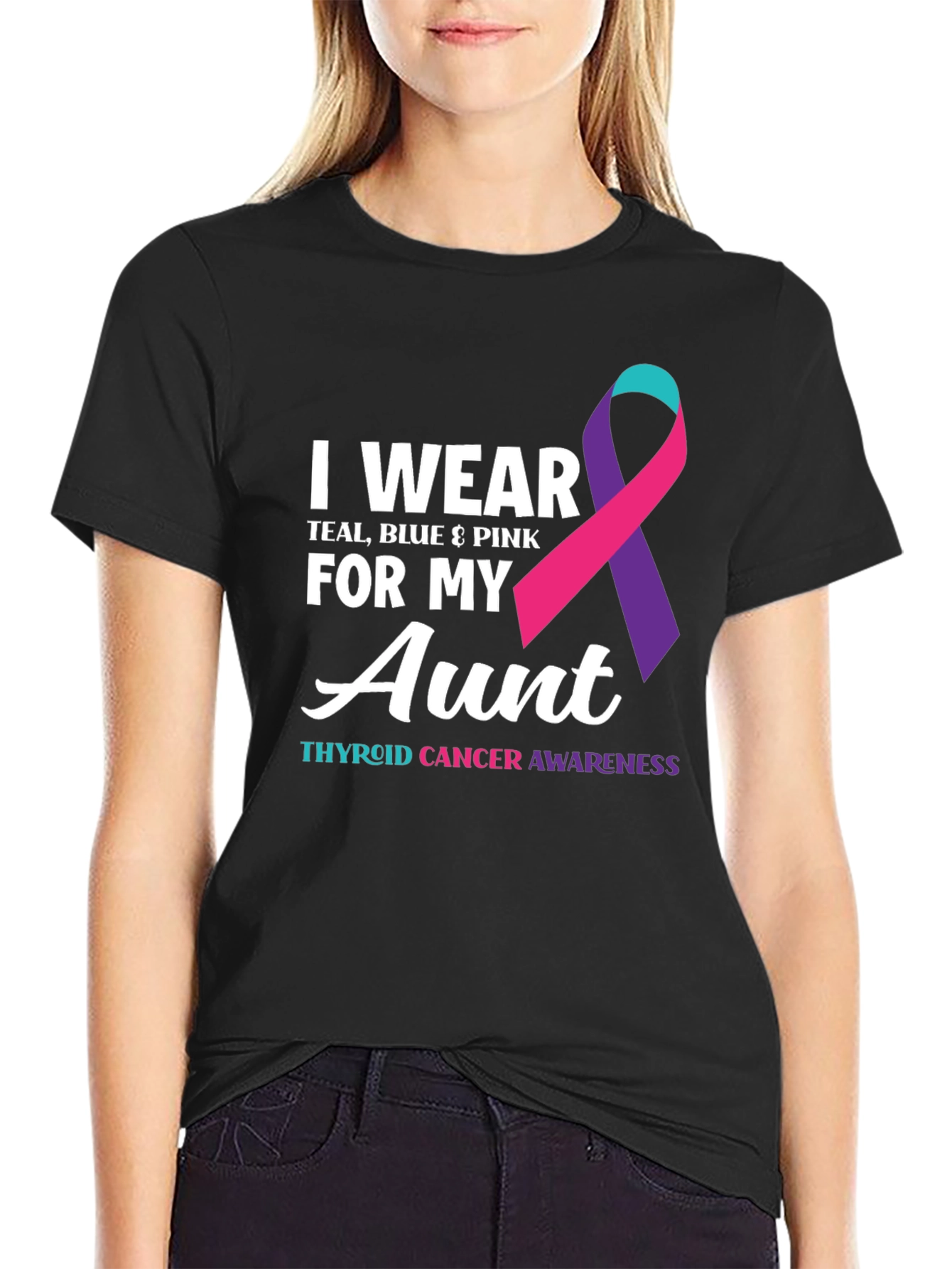 Thyroid Cancer Awareness Aunt T-Shirt