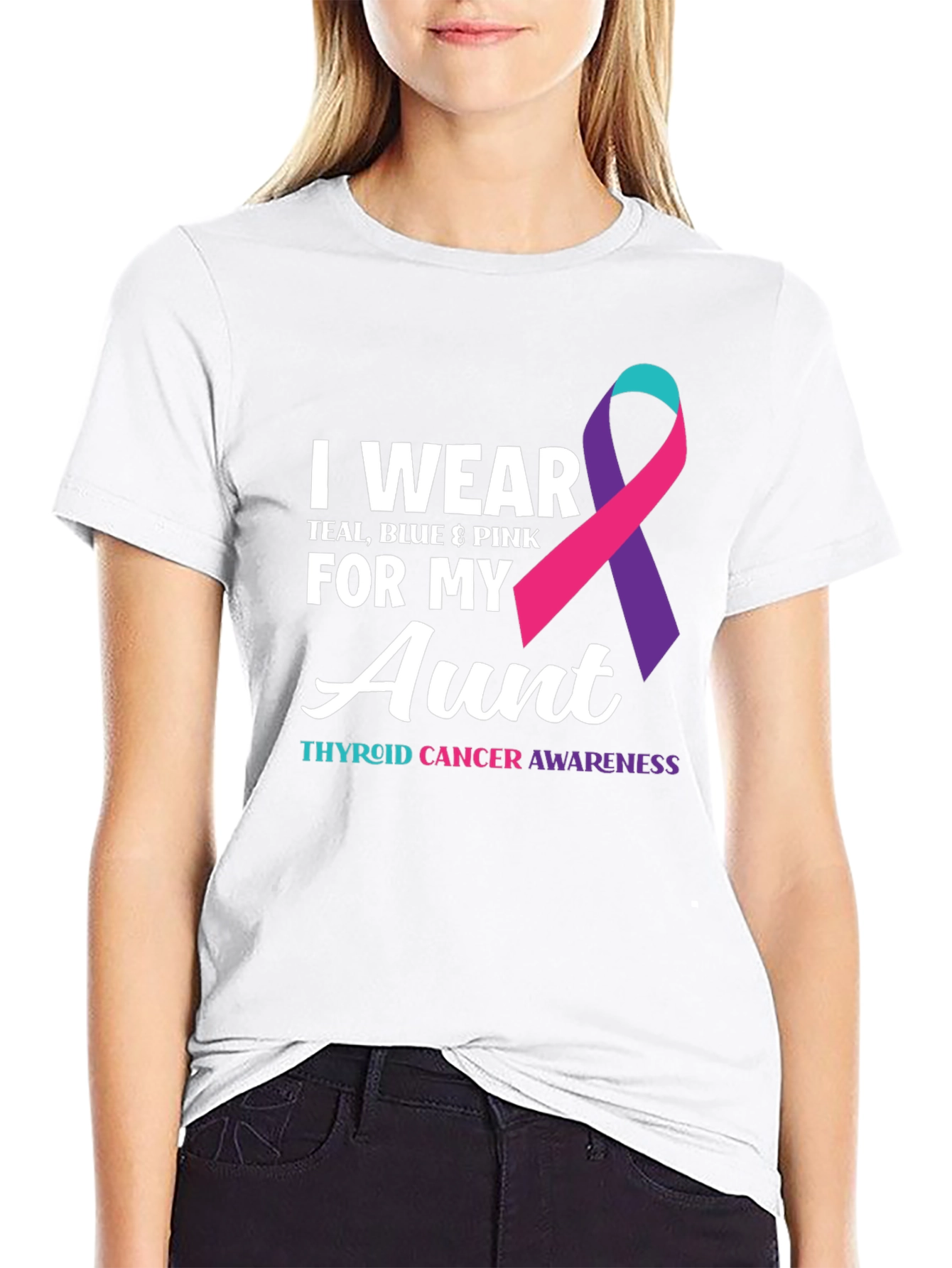 Thyroid Cancer Awareness Aunt T-Shirt