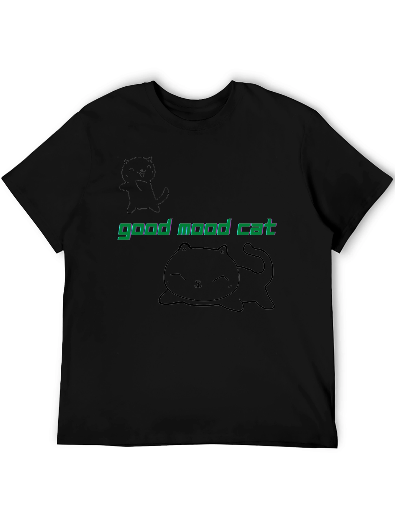 Good Mood Cat Black T-Shirt