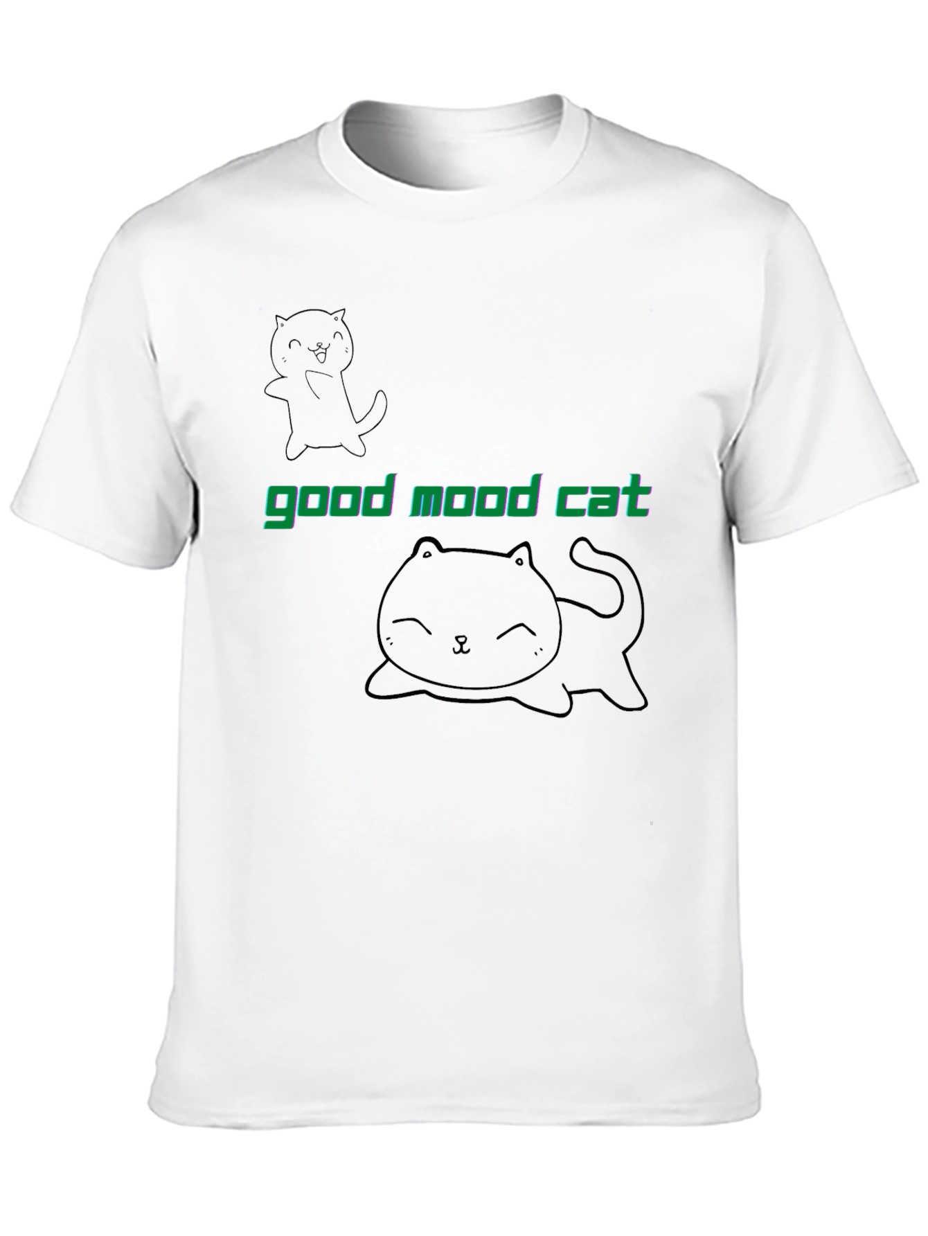 Good Mood Cat Black T-Shirt