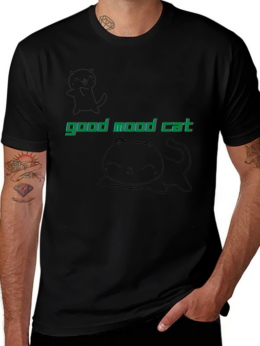 Good Mood Cat Black T-Shirt