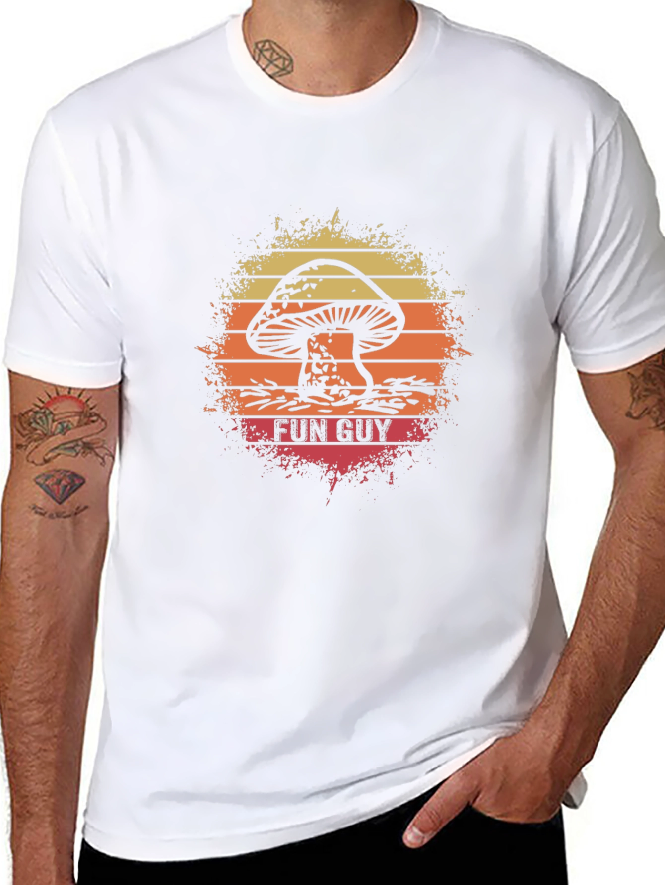 Fun Guy Mushroom Graphic T-Shirt - Retro Style