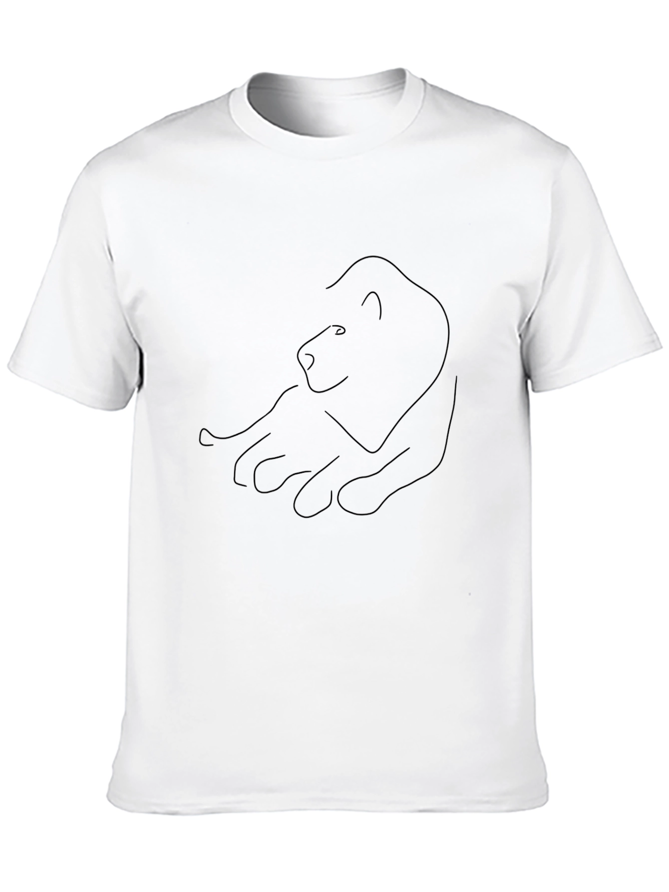 Minimalist Lion Outline Black Tee