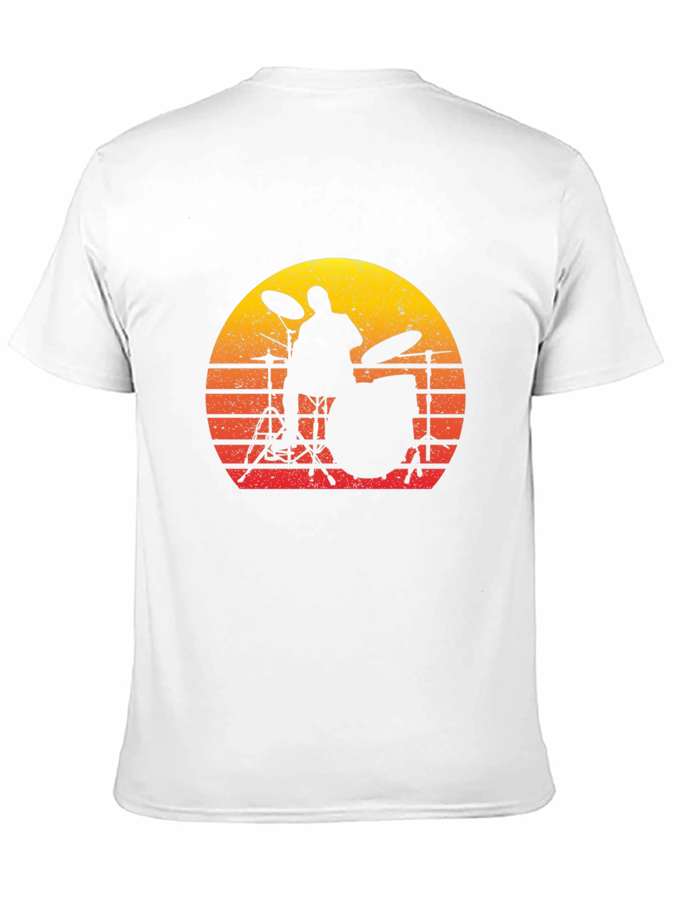 Drummer Sunset Graphic Tee - Black Cotton T-Shirt
