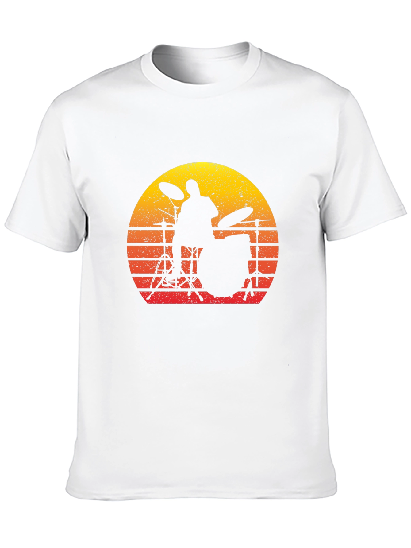 Drummer Sunset Graphic Tee - Black Cotton T-Shirt
