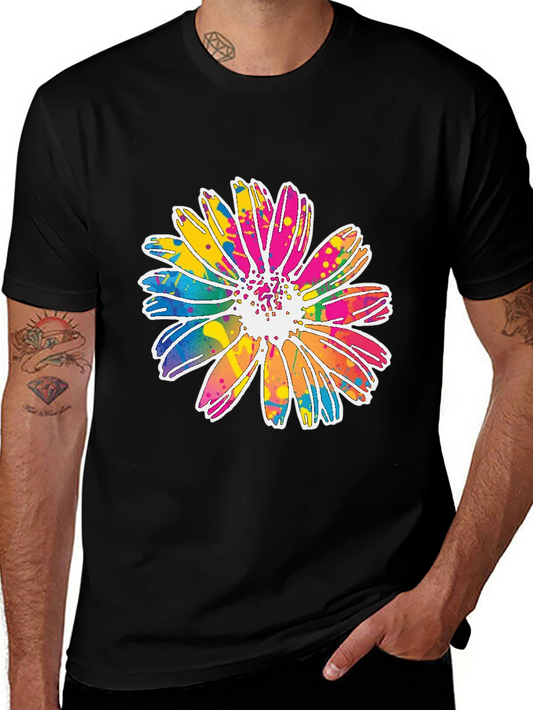 Colorful Daisy Graphic Tee - Soft Cotton Blend