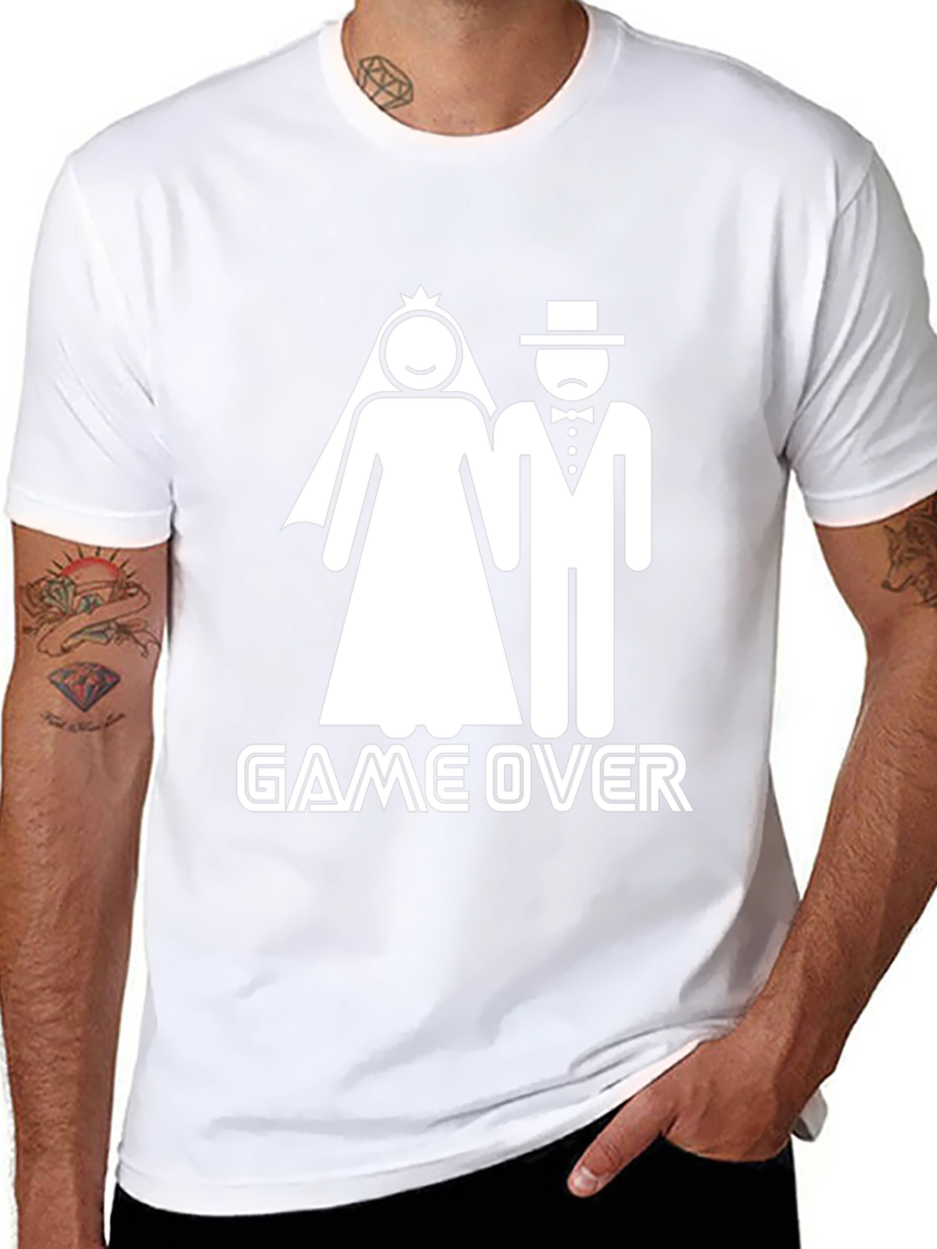 Game Over Wedding Humor Graphic Tee - Black