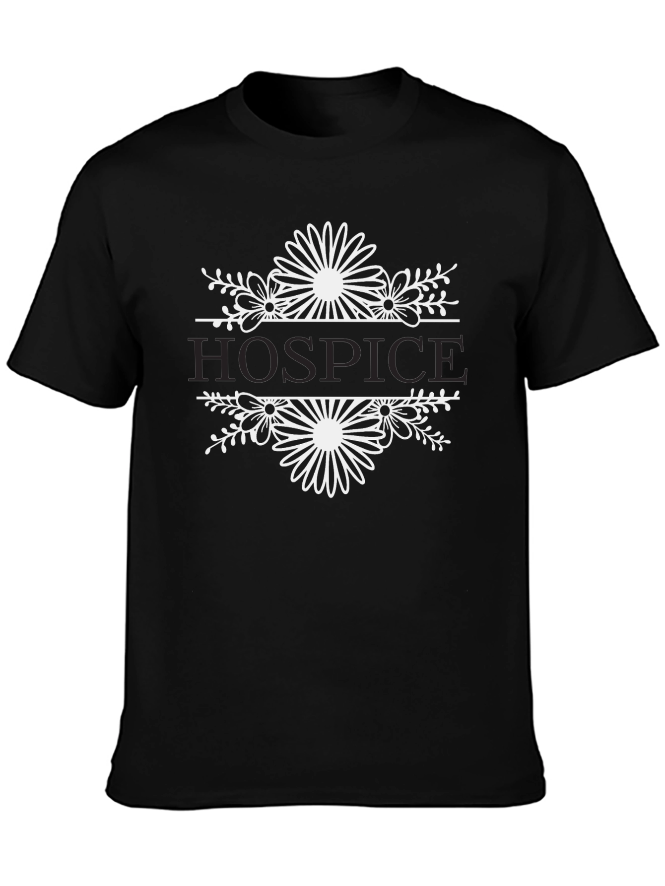 Hospice Floral Graphic T-Shirt - Black
