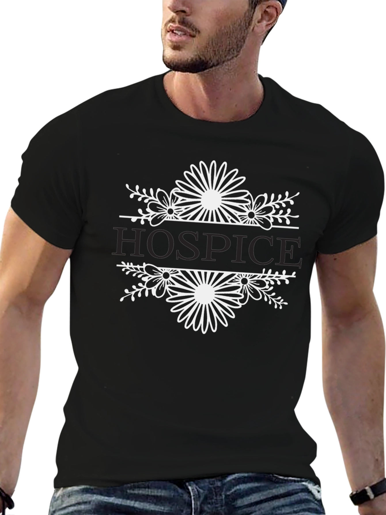 Hospice Floral Graphic T-Shirt - Black