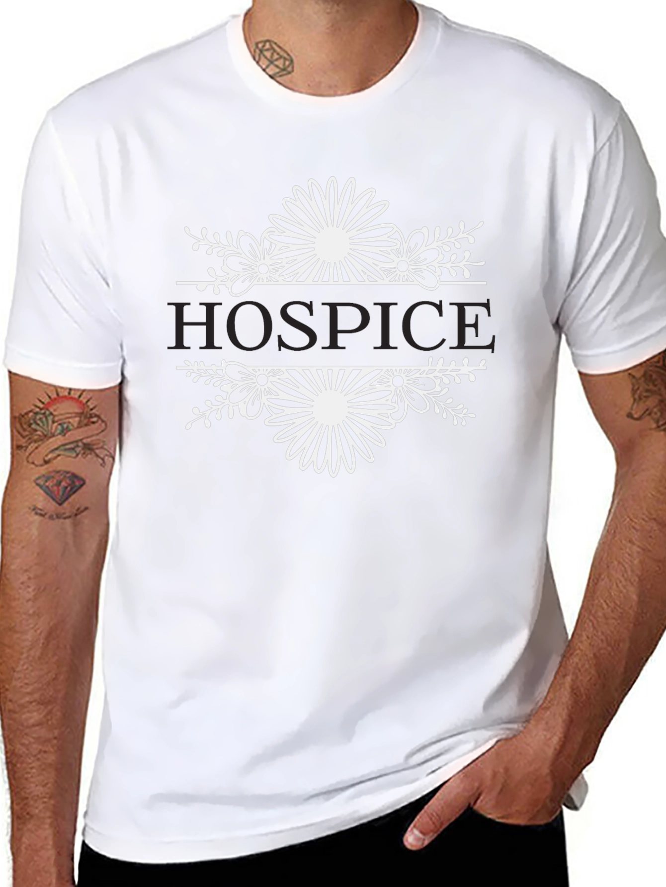 Hospice Floral Graphic T-Shirt - Black