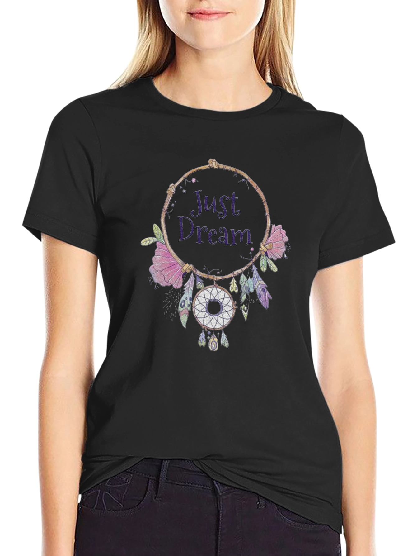 Just Dream Dreamcatcher Graphic Tee - Black
