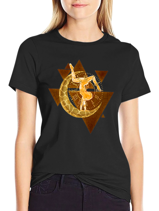 Geometric Moon Clock Graphic T-Shirt