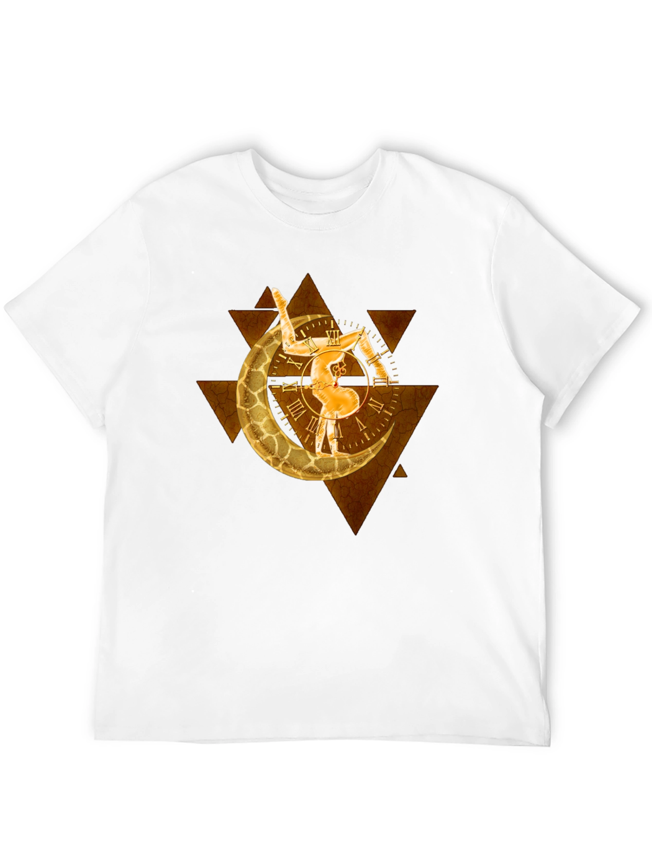 Geometric Moon Clock Graphic T-Shirt