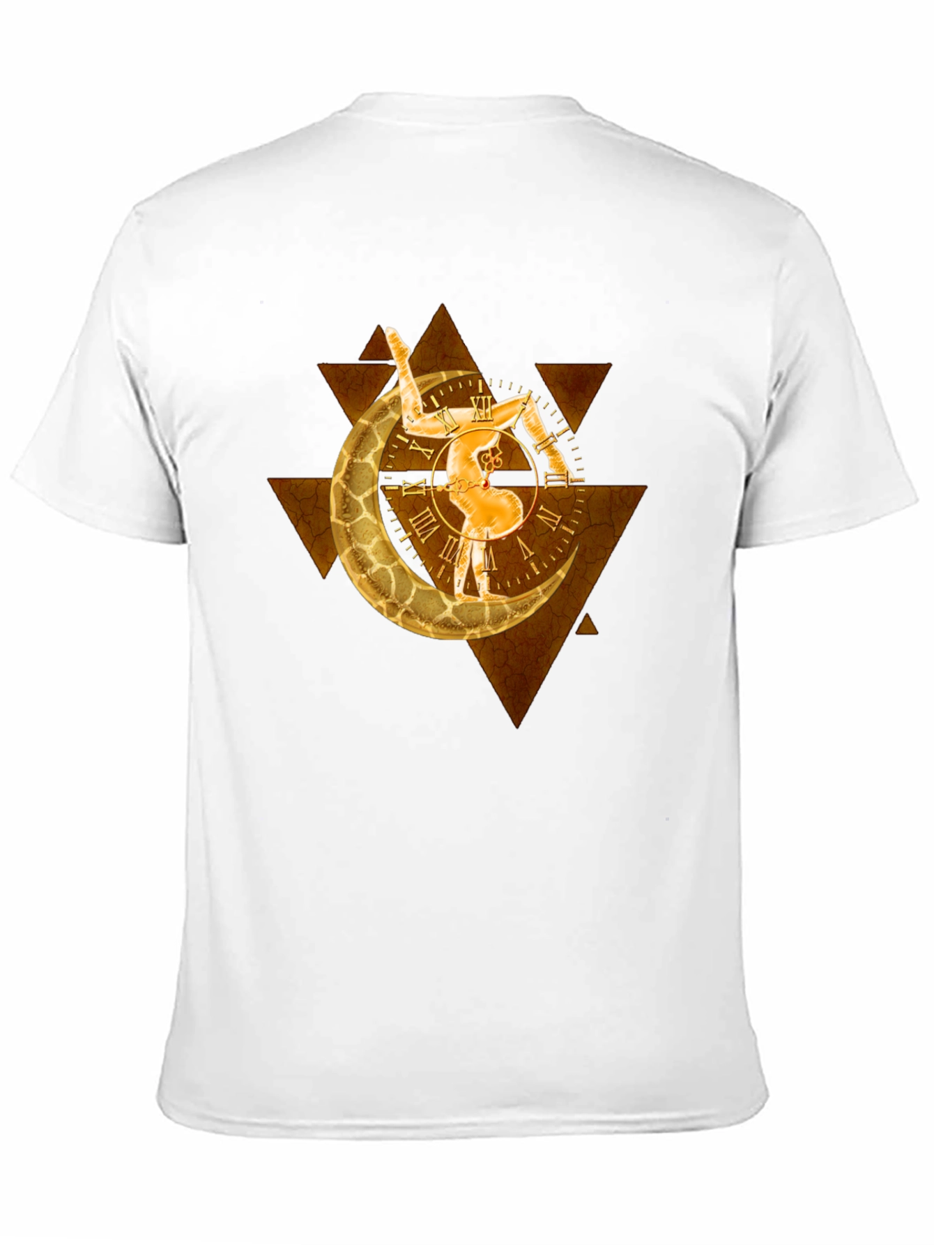 Geometric Moon Clock Graphic T-Shirt
