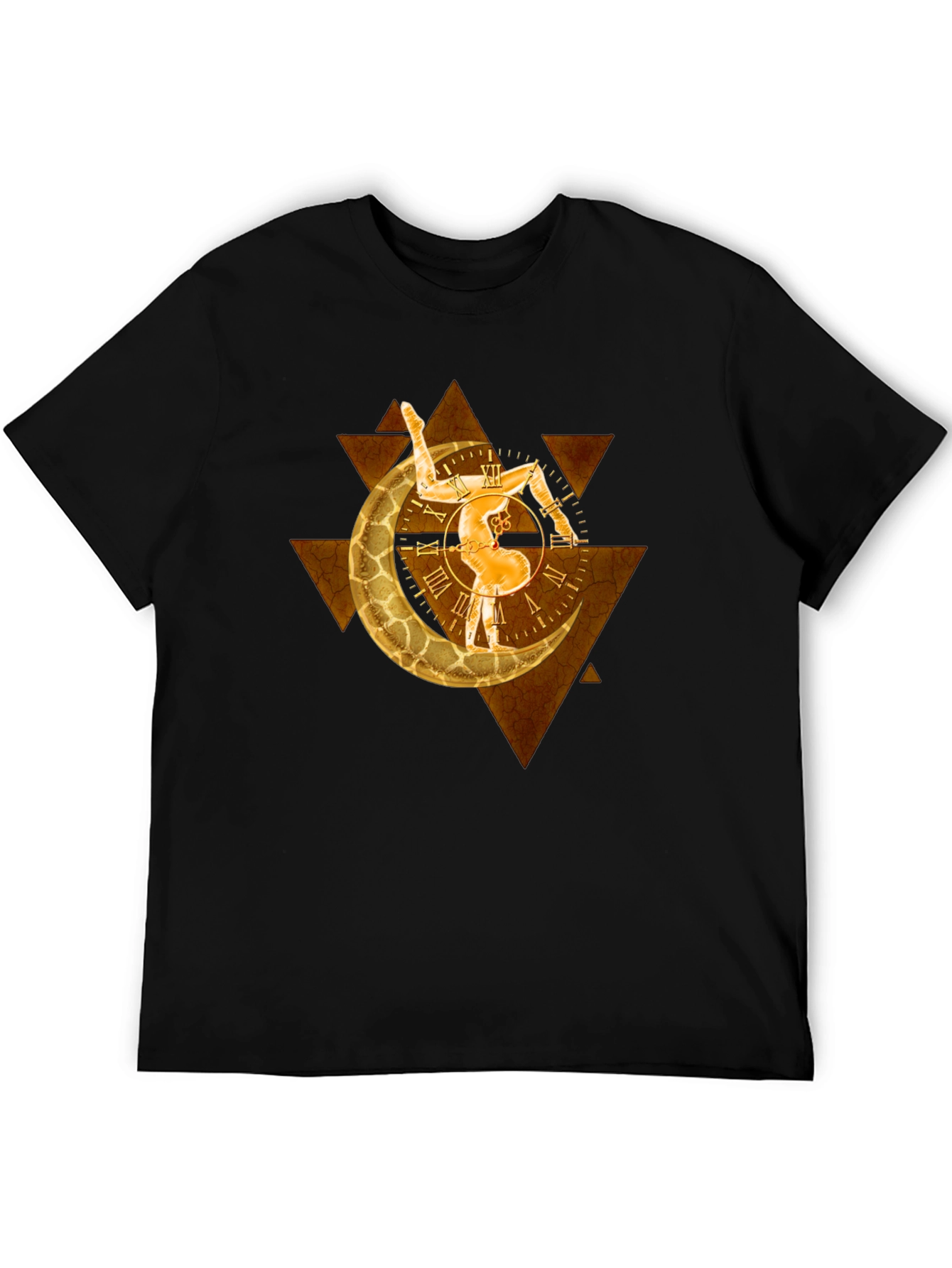 Geometric Moon Clock Graphic T-Shirt