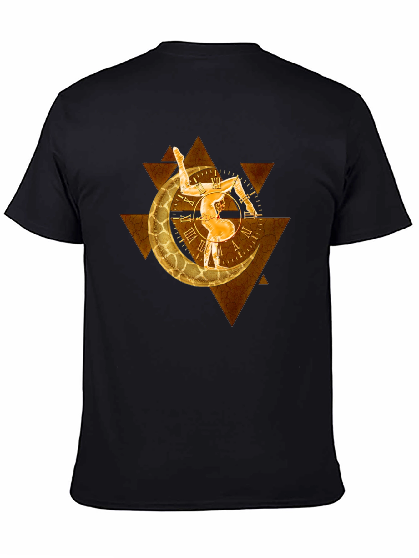 Geometric Moon Clock Graphic T-Shirt