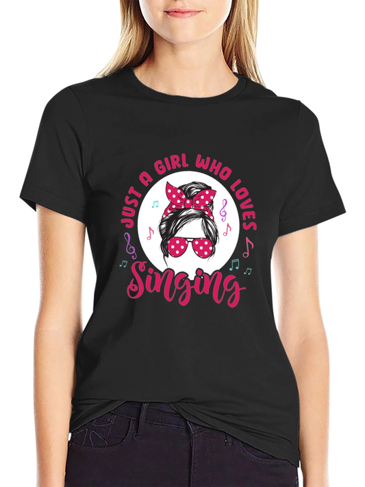 Singing Girl Messy Bun T-Shirt