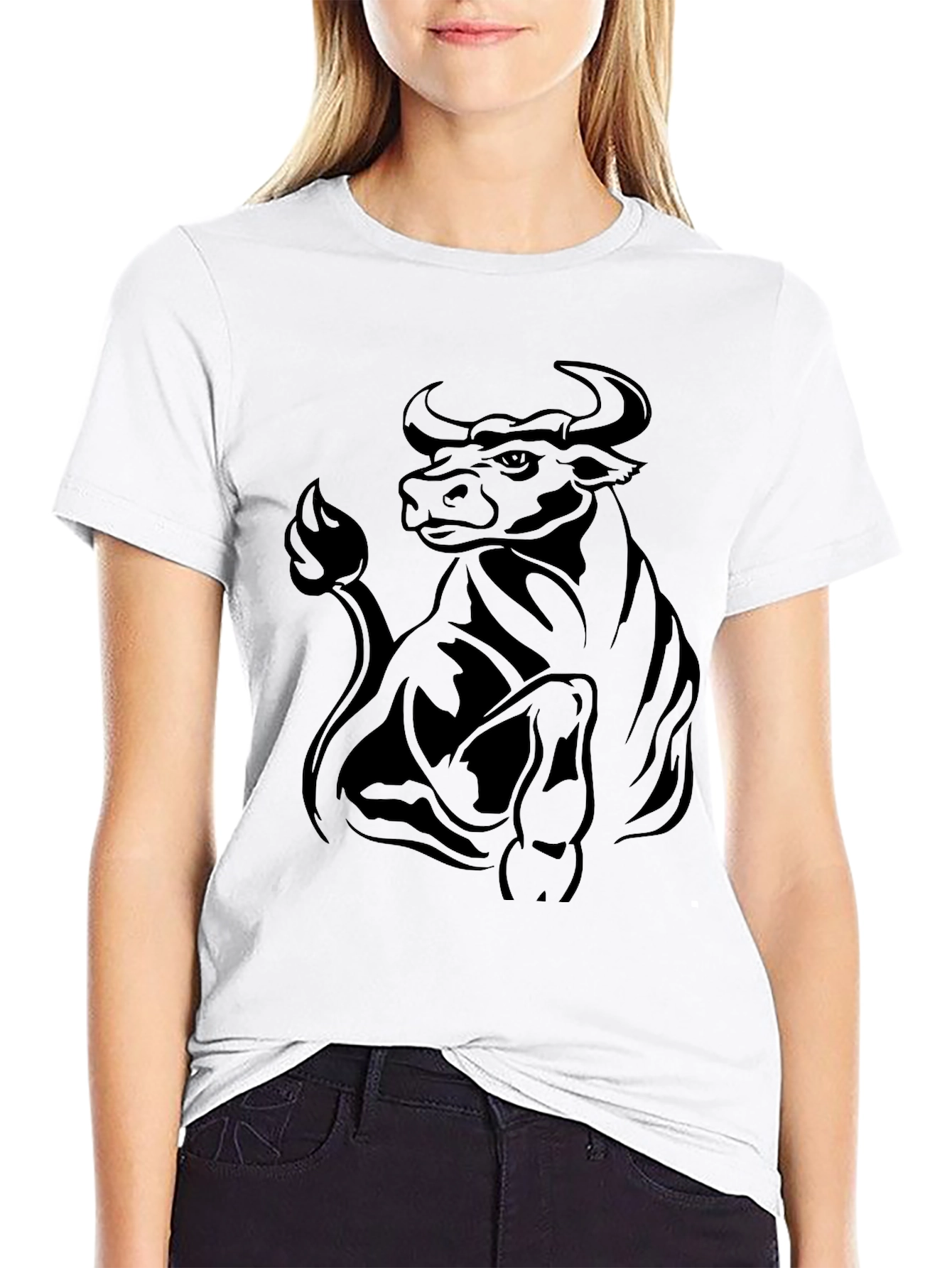 Black Bull Graphic Tee - Mens Fashion