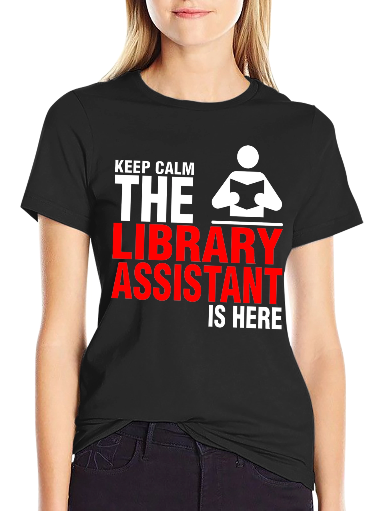 Library Assistant T-Shirt - Keep Calm Librarian Tee