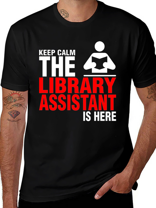 Library Assistant T-Shirt - Keep Calm Librarian Tee