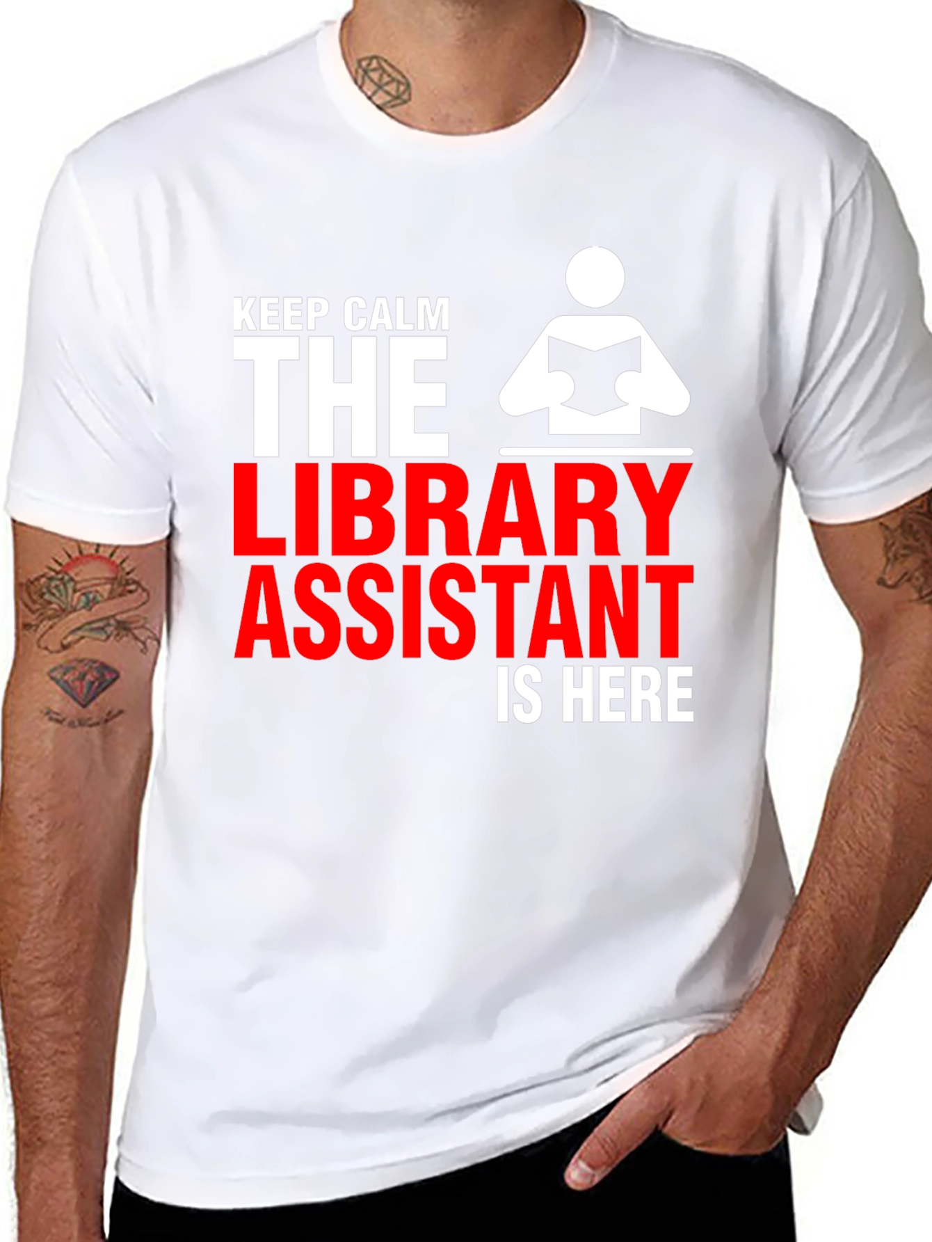 Library Assistant T-Shirt - Keep Calm Librarian Tee