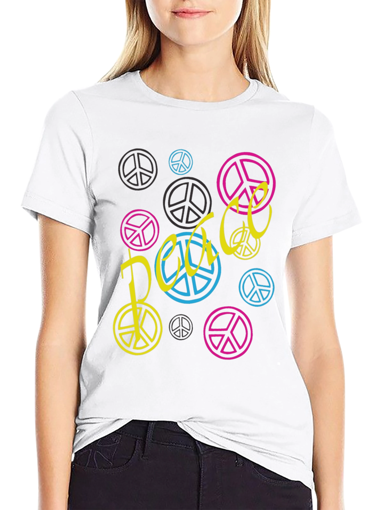 Peace Sign Graphic Tee - Black Unisex T-Shirt