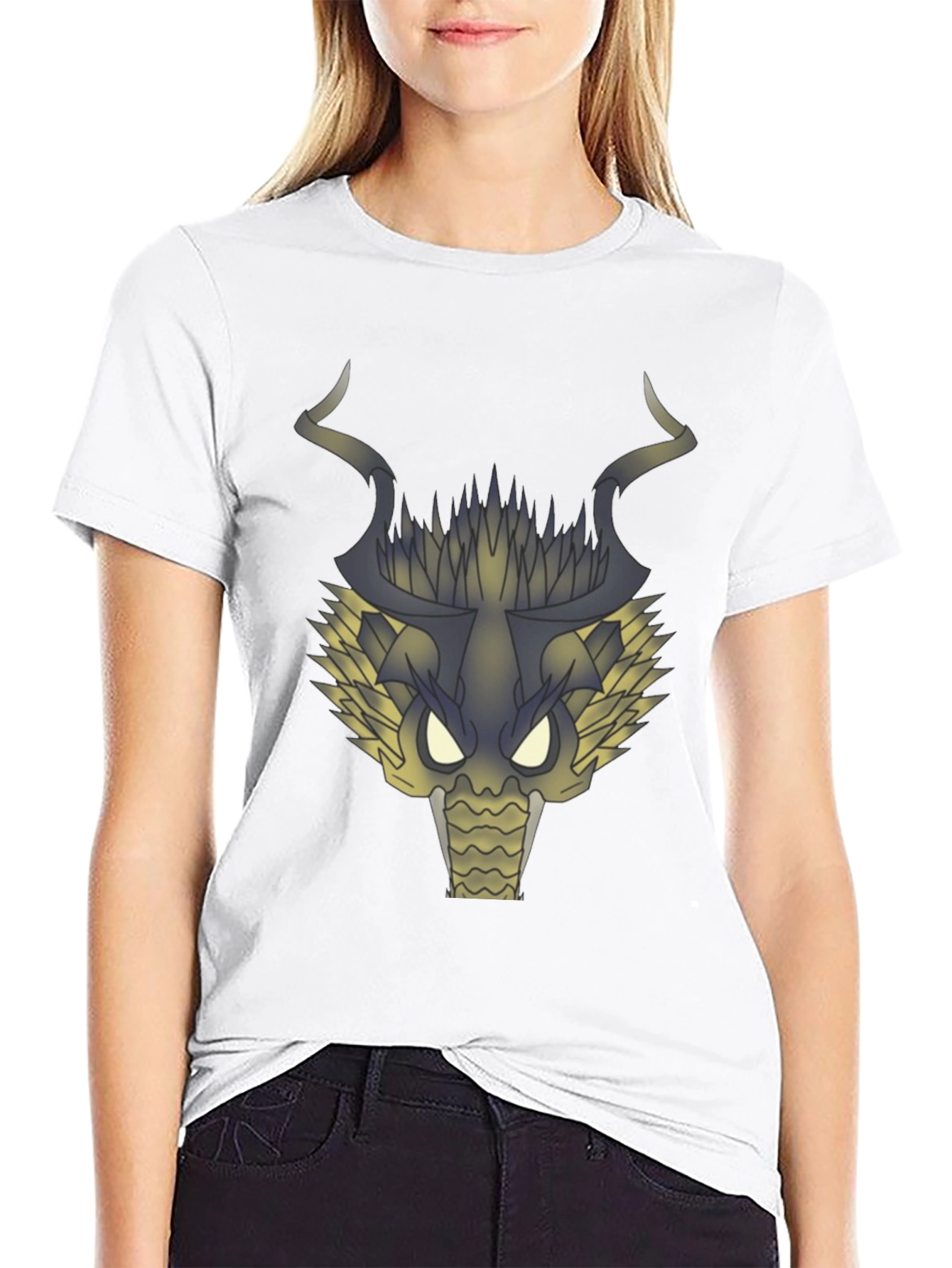 Dragon Head Graphic T-Shirt - Black