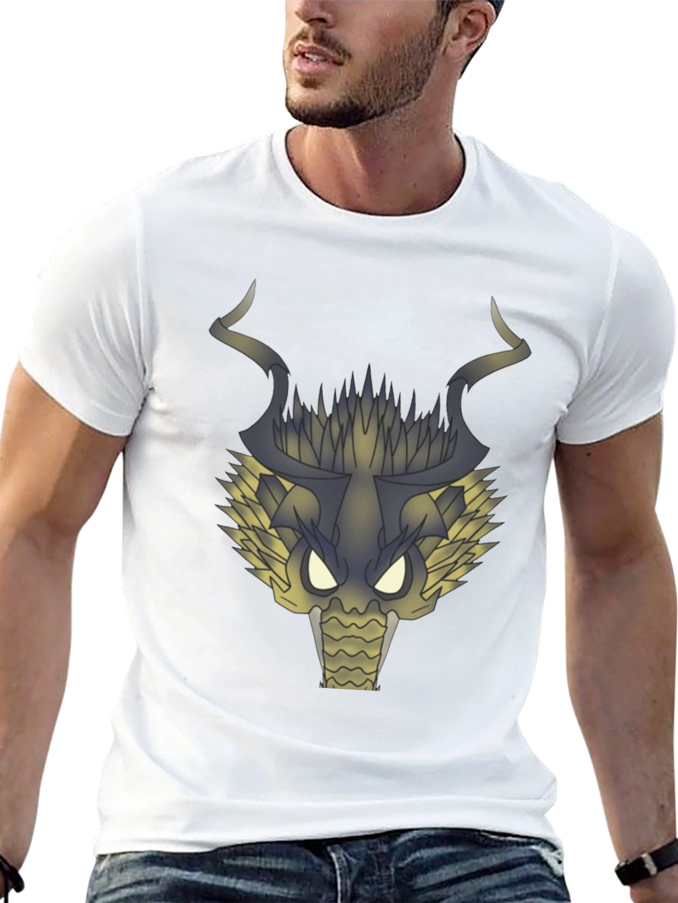 Dragon Head Graphic T-Shirt - Black
