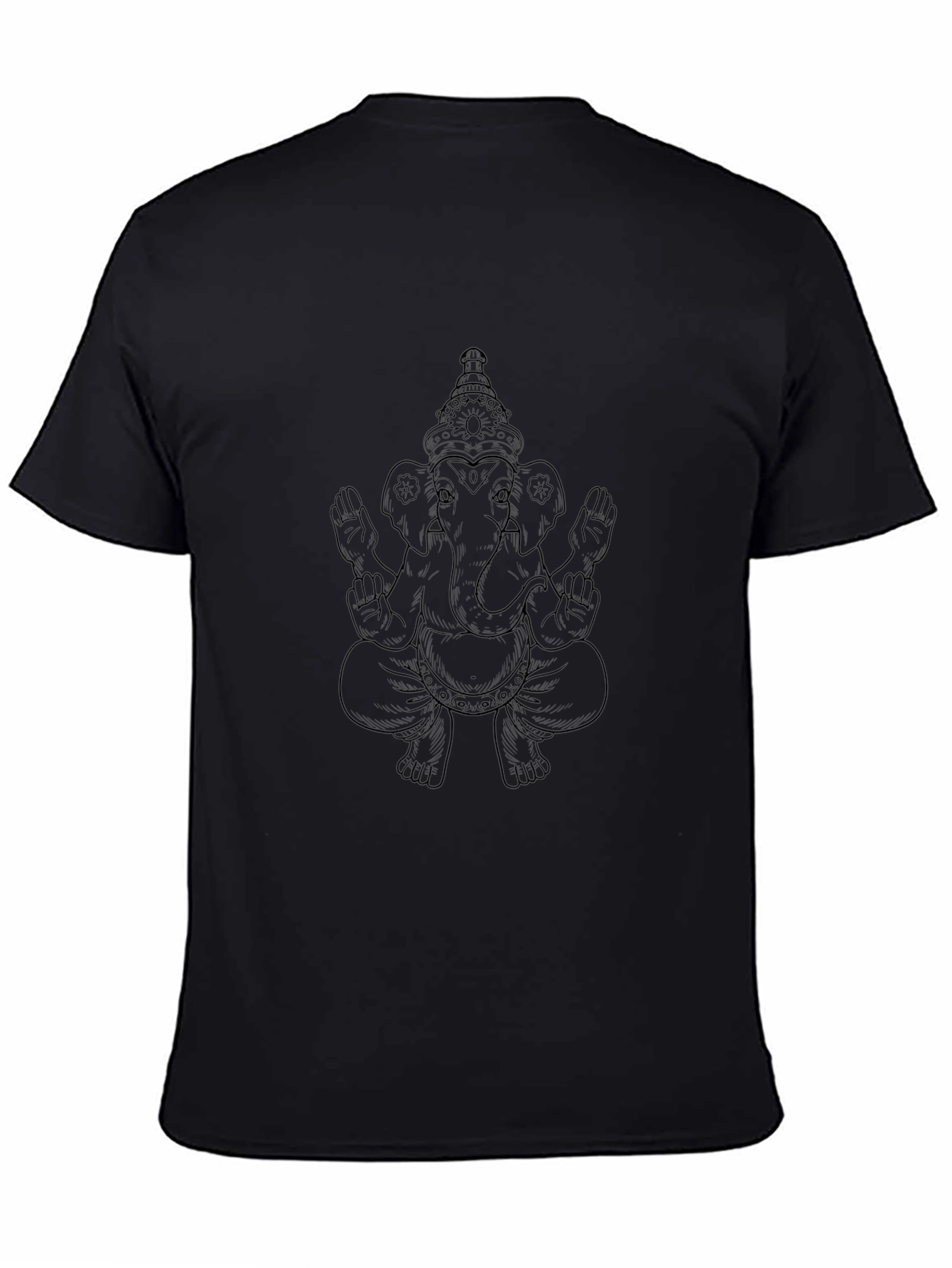 Black Ganesha Graphic Tee - Mens Relaxed Fit