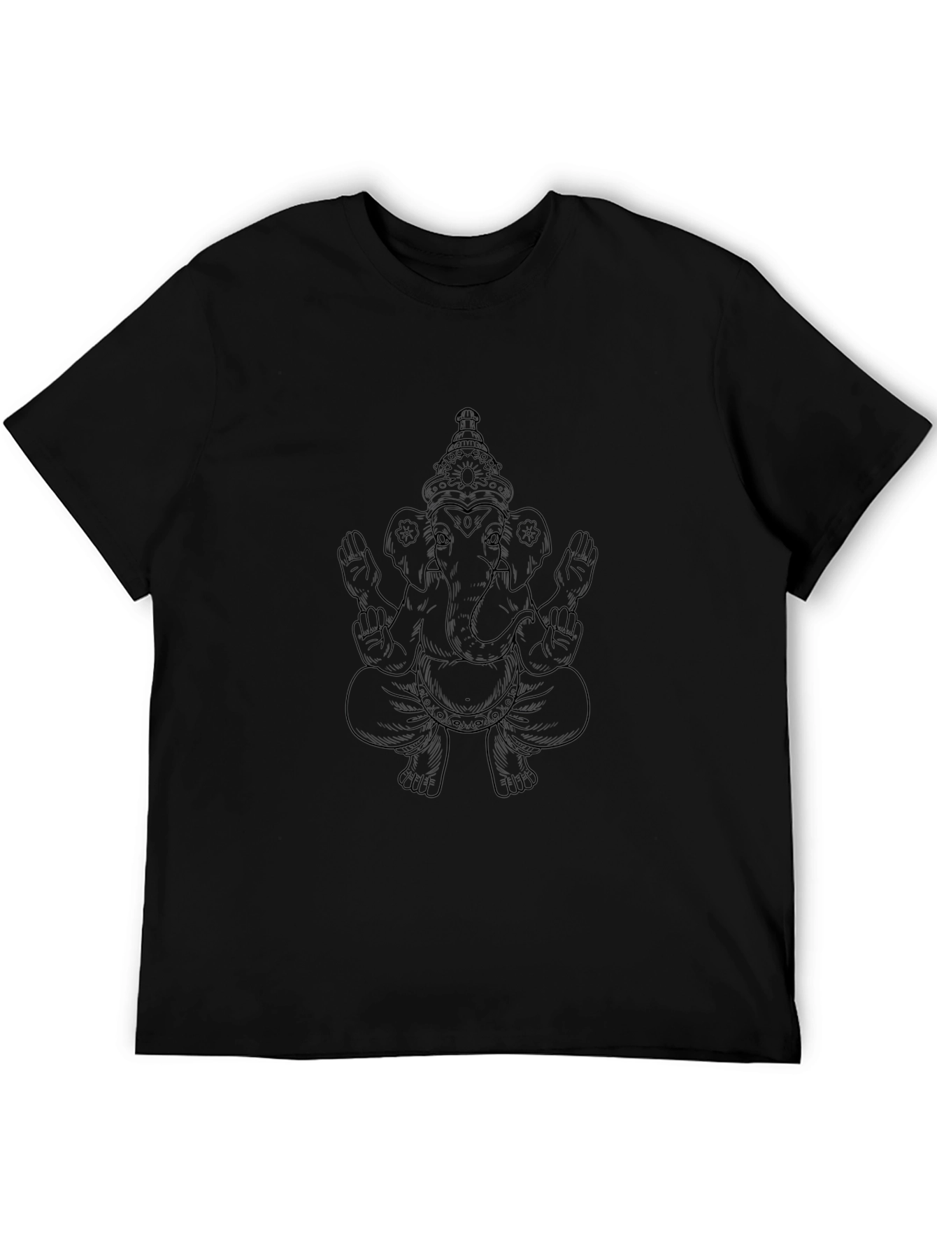 Black Ganesha Graphic Tee - Mens Relaxed Fit
