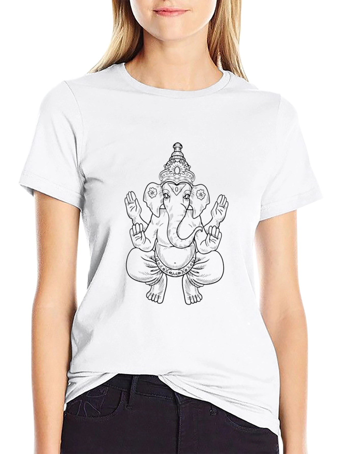 Black Ganesha Graphic Tee - Mens Relaxed Fit