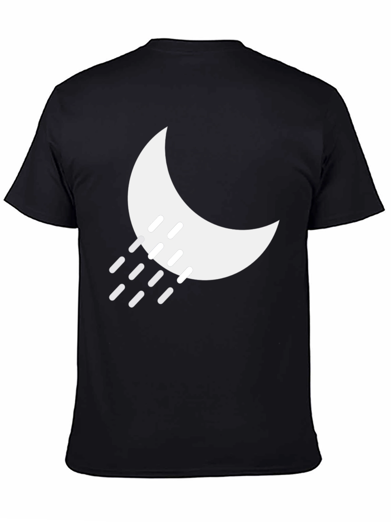 Night Rain Graphic Tee - Black Cotton Blend