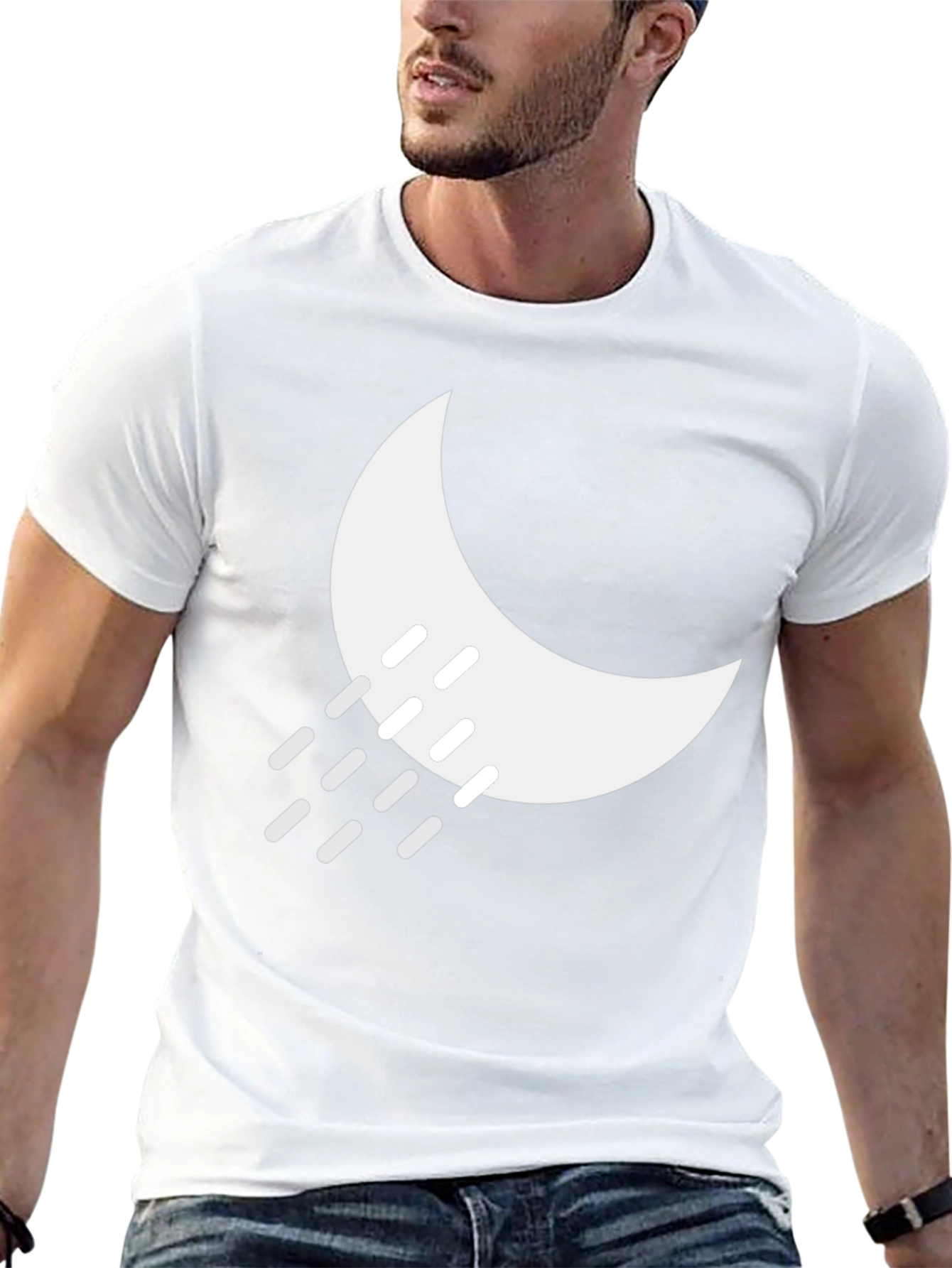 Night Rain Graphic Tee - Black Cotton Blend