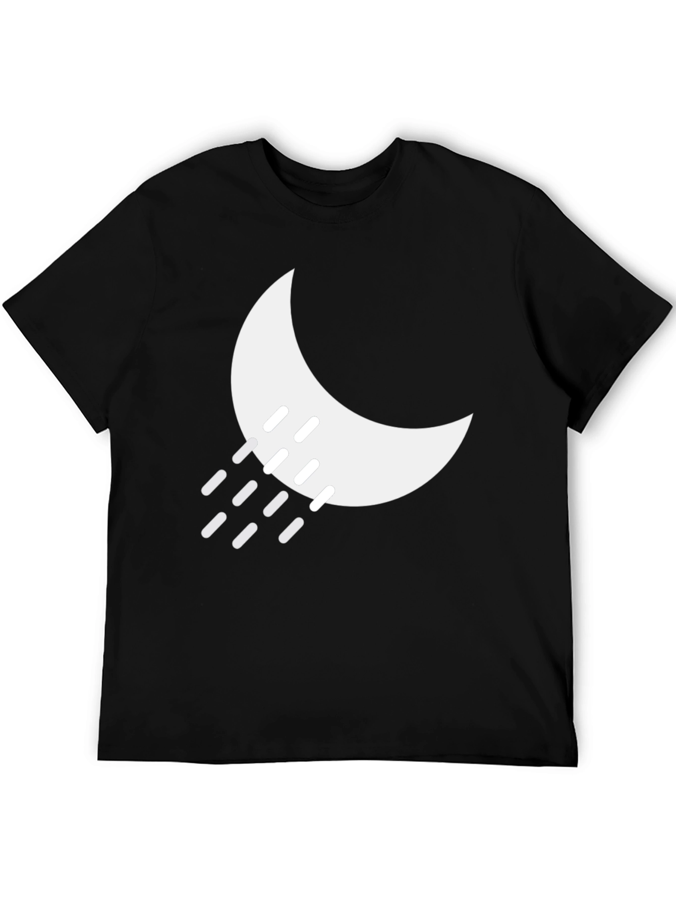 Night Rain Graphic Tee - Black Cotton Blend