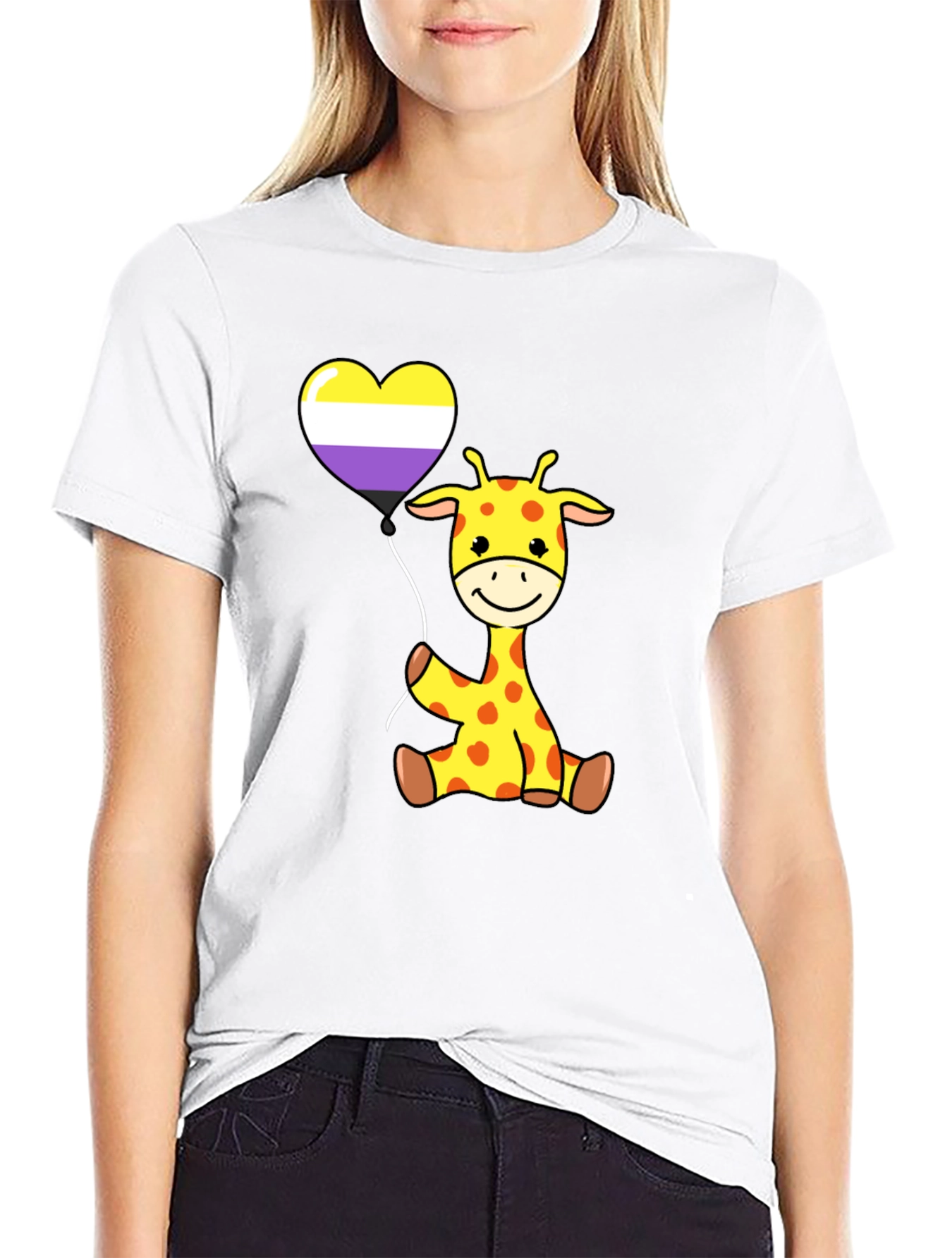 Giraffe Heart Balloon T-Shirt