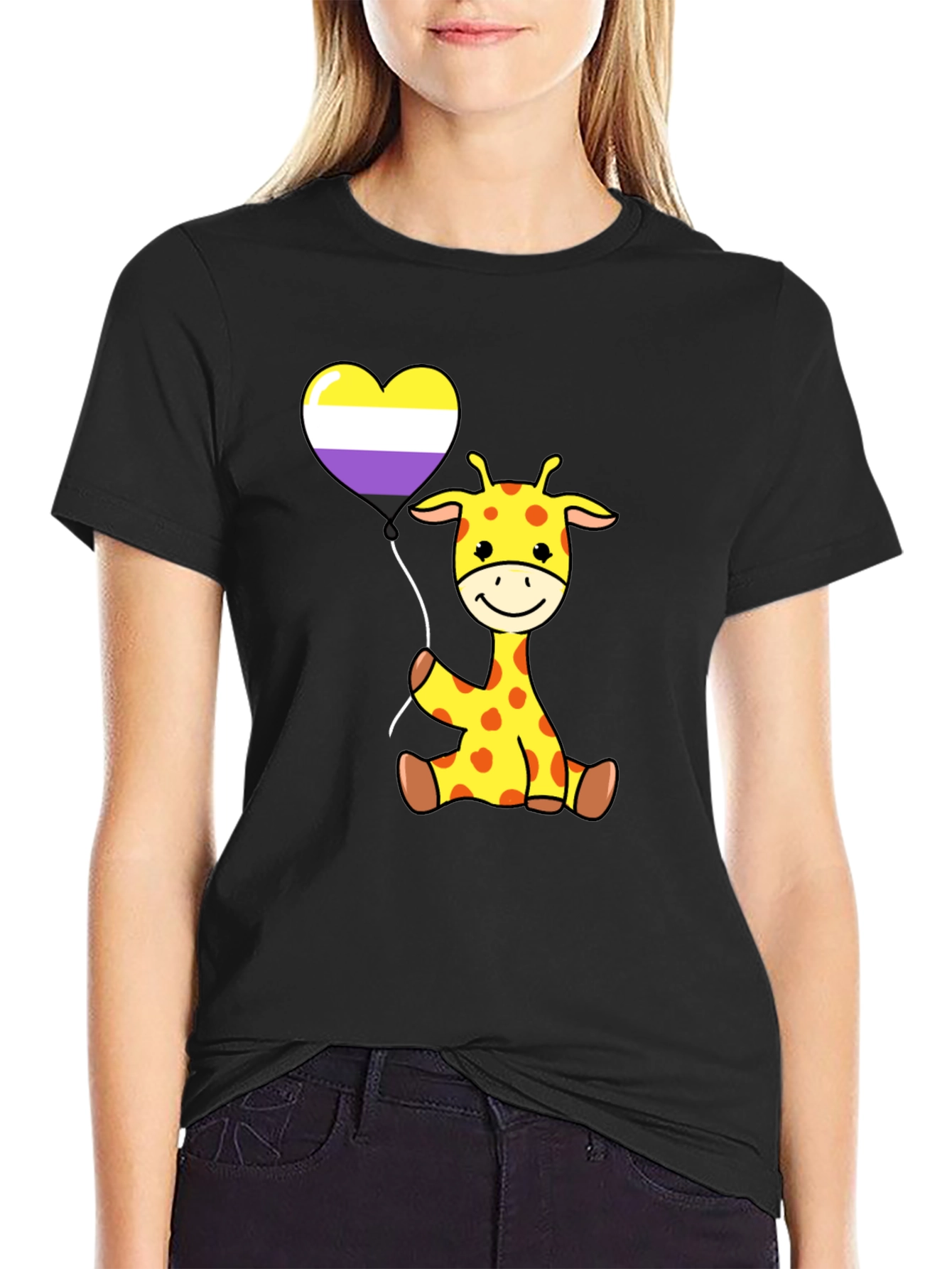 Giraffe Heart Balloon T-Shirt