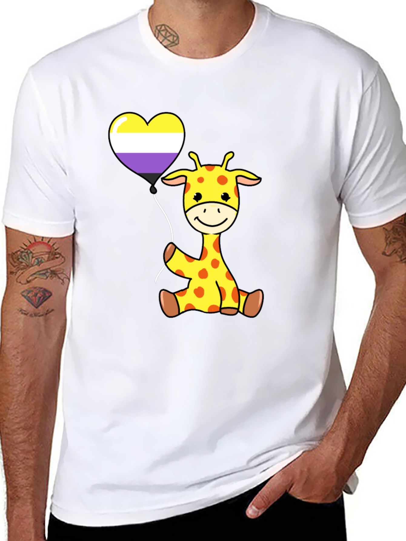 Giraffe Heart Balloon T-Shirt