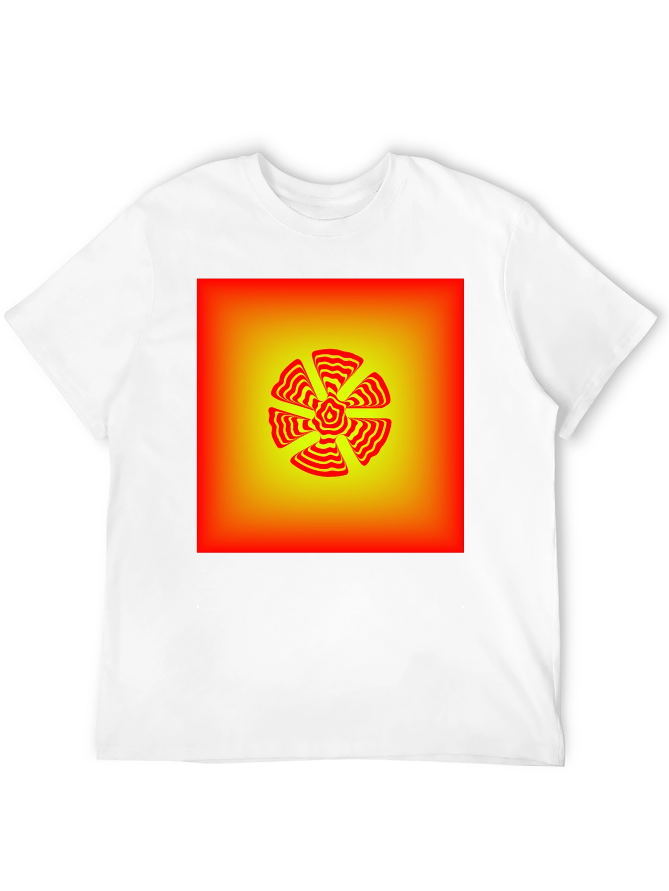 Abstract Geometric Flower Graphic T-Shirt - Black