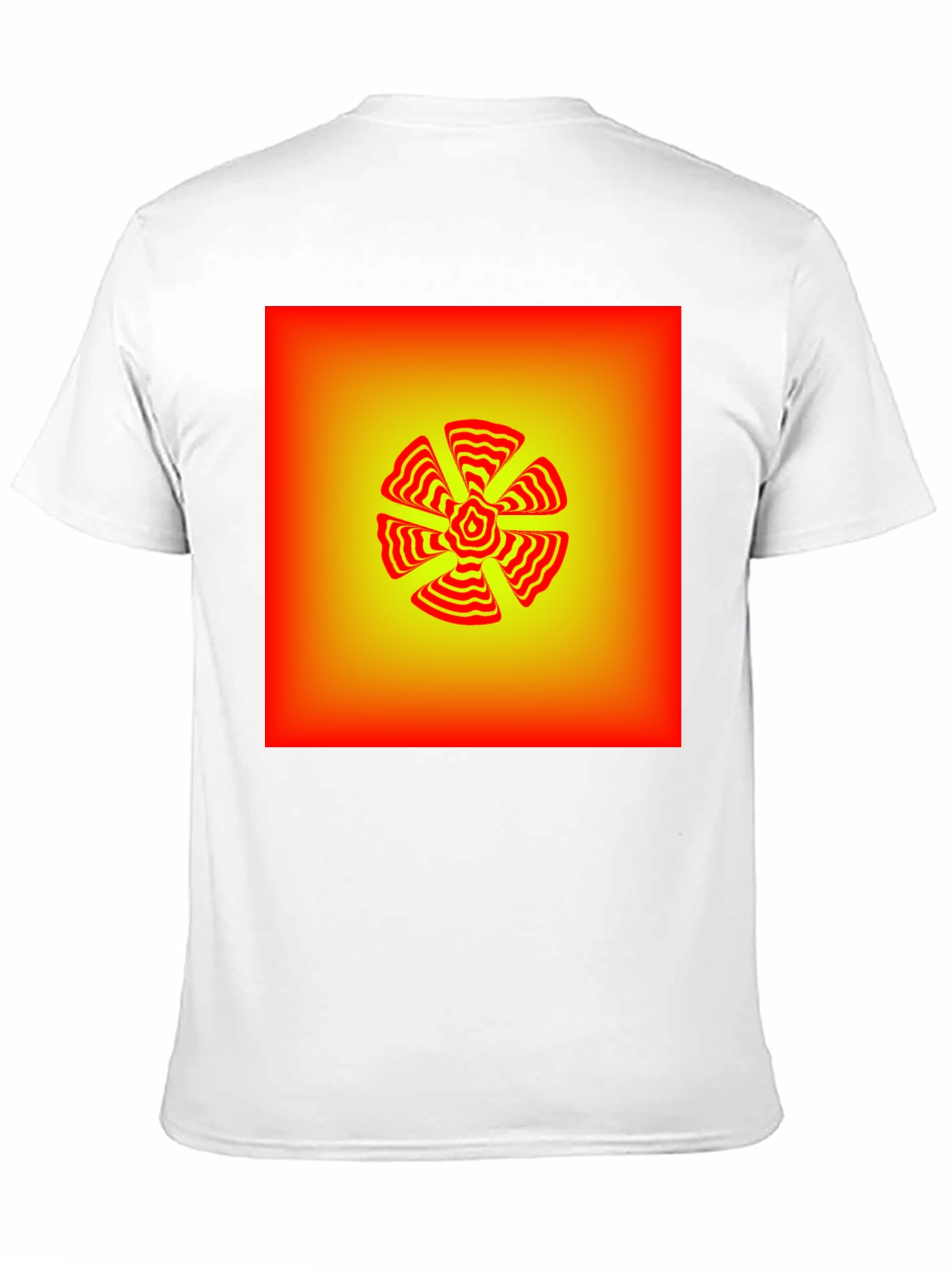 Abstract Geometric Flower Graphic T-Shirt - Black