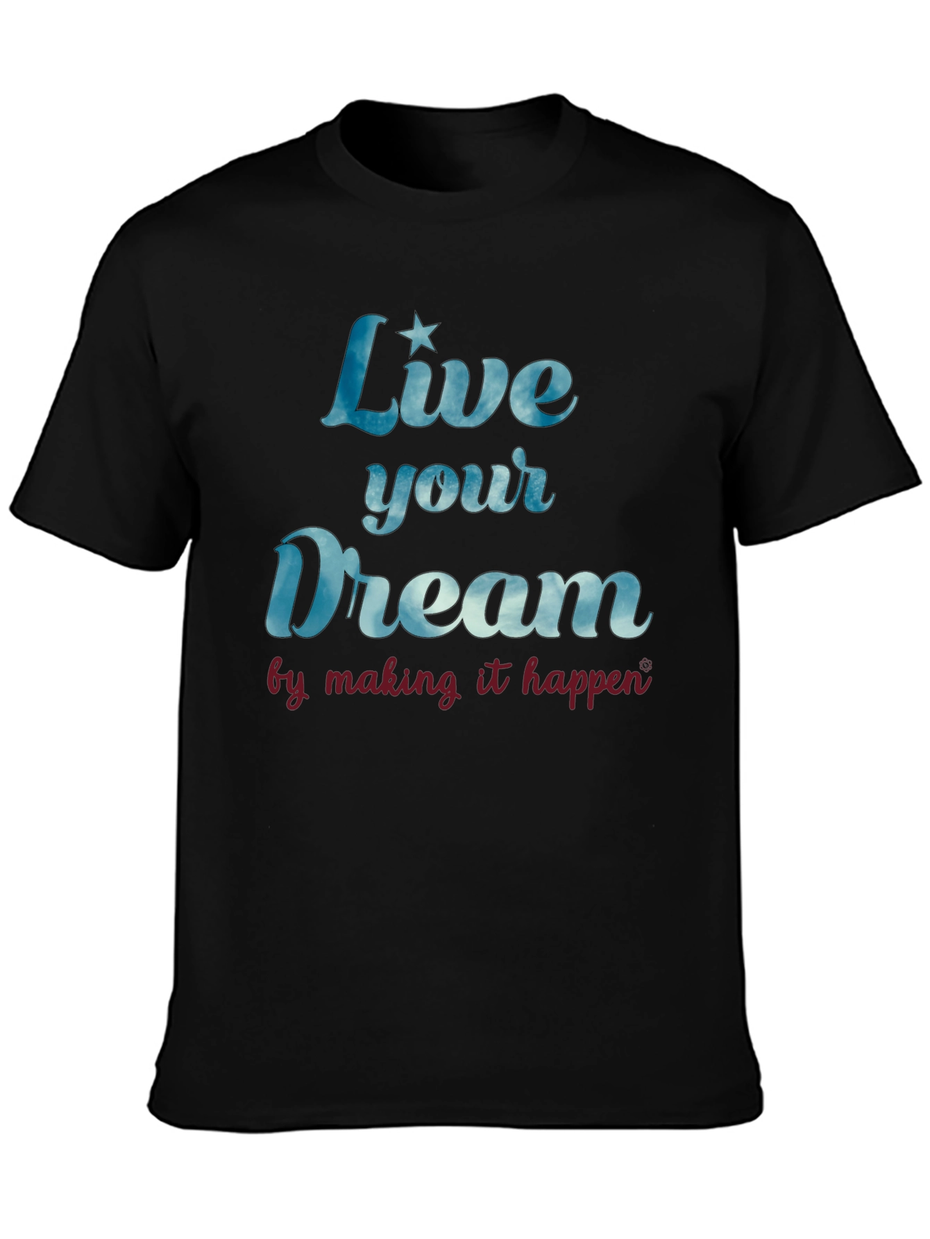 Live Your Dream Graphic T-Shirt - Mens Black Tee