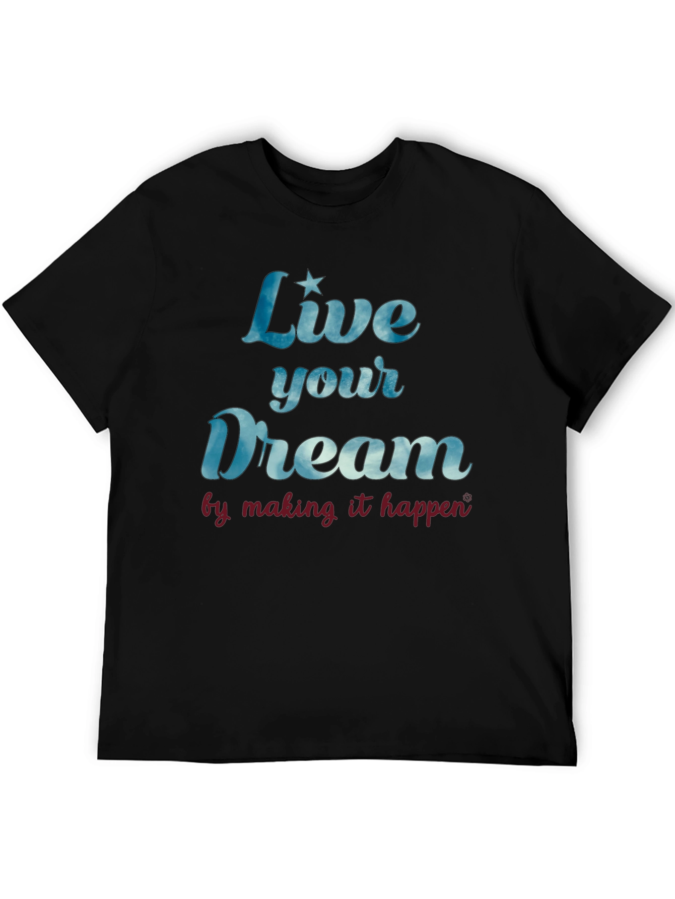 Live Your Dream Graphic T-Shirt - Mens Black Tee