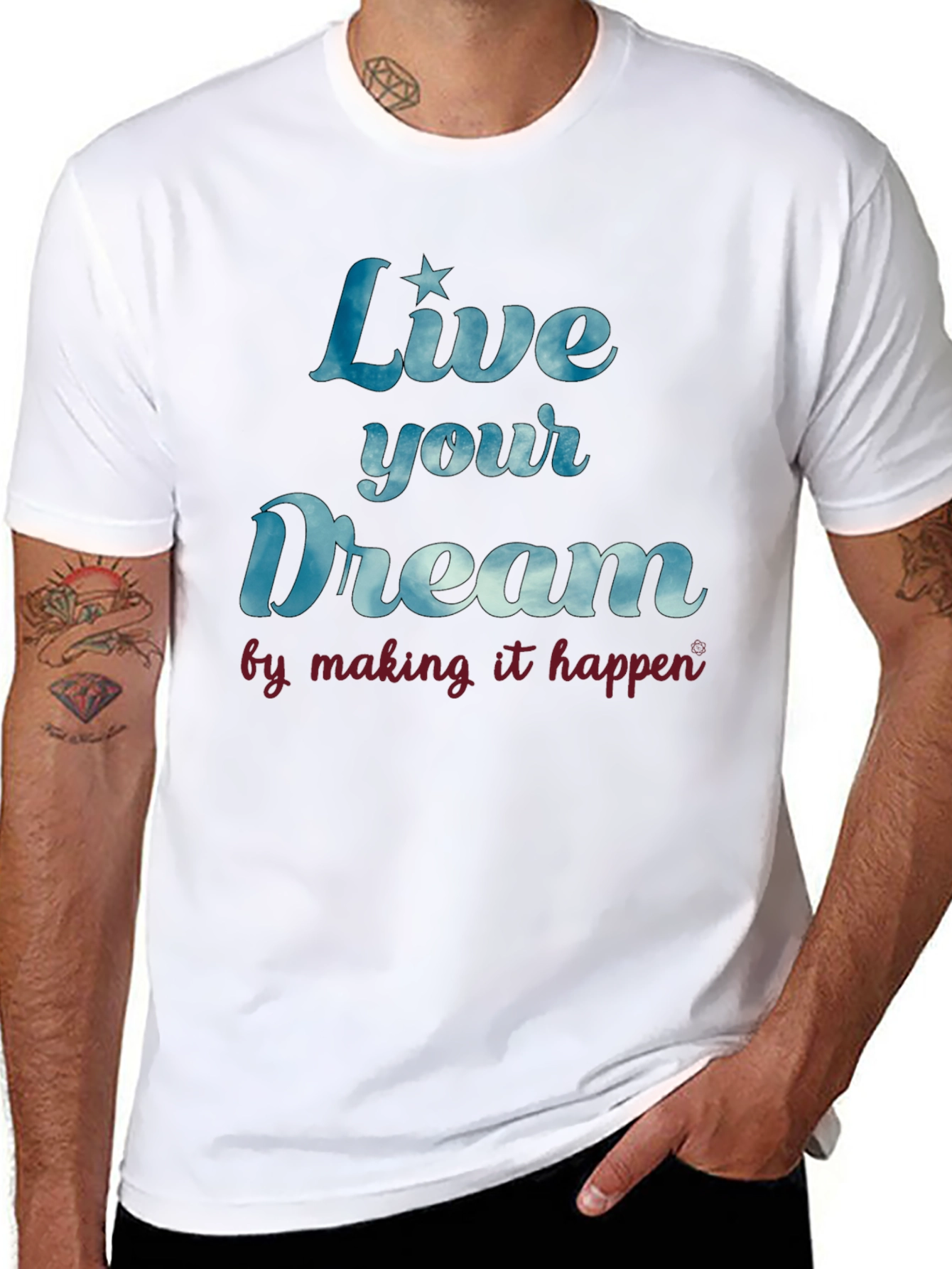 Live Your Dream Graphic T-Shirt - Mens Black Tee