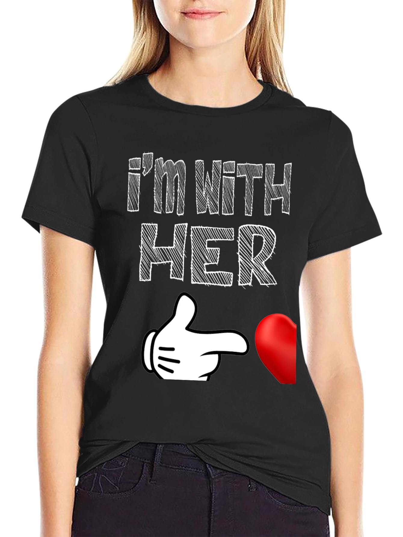 Im With Her Matching Couple T-Shirt