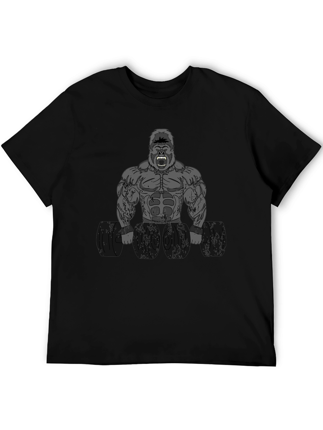 Gorilla Gym T-Shirt - Black Weightlifting Design