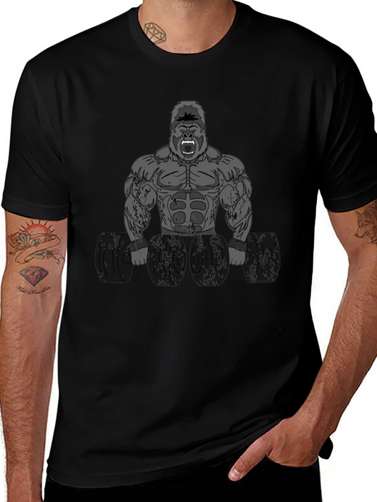 Gorilla Gym T-Shirt - Black Weightlifting Design