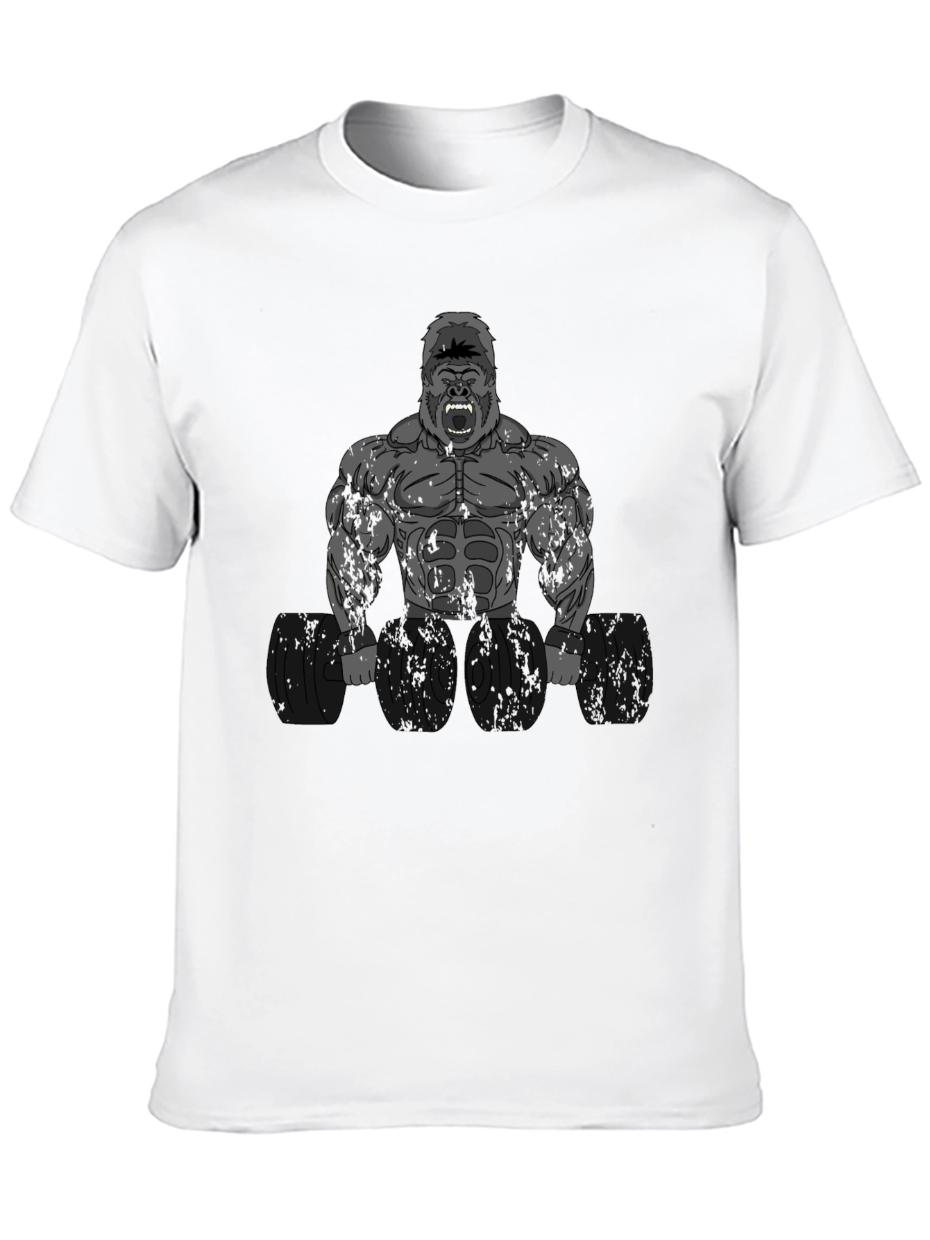 Gorilla Gym T-Shirt - Black Weightlifting Design
