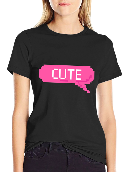 Cute Pixel Bubble Black T-Shirt